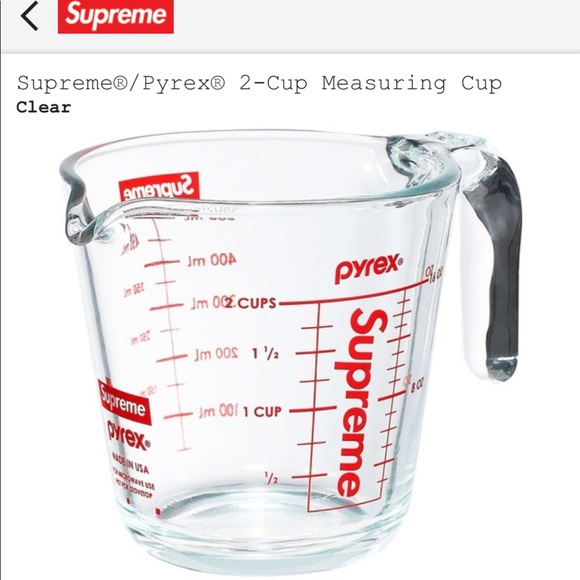 Supreme Accessories - Supreme/Pyrex 2 cup measuring cup 🔥🔥SOLD 🔥🔥